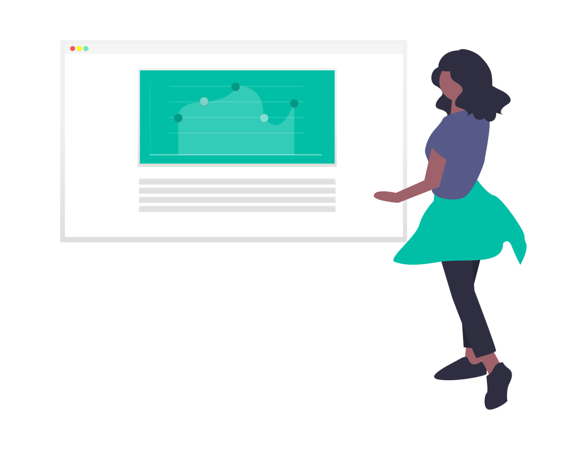 プレゼンしているイラスト