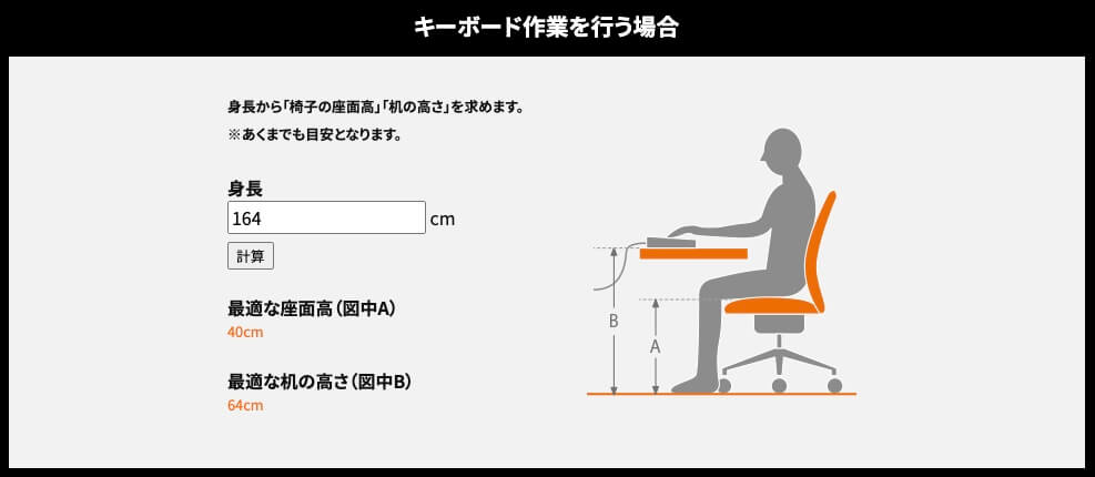 机の高さ計算サイト画像